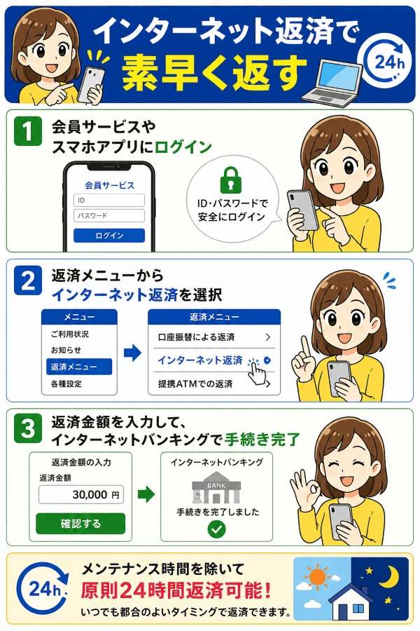 アコムのインターネット返済の進め方