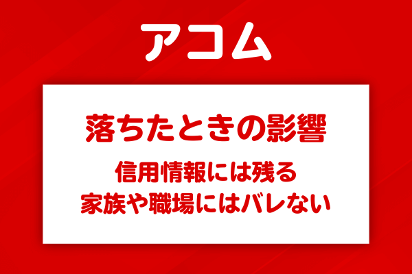 アコムの審査に落ちたときの影響