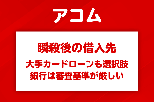 アコム瞬殺後におすすめの借入先