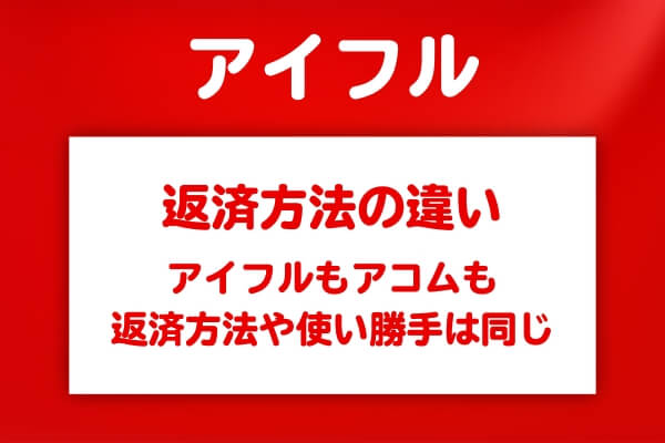 アイフルとアコムの返済方法と使い勝手の比較