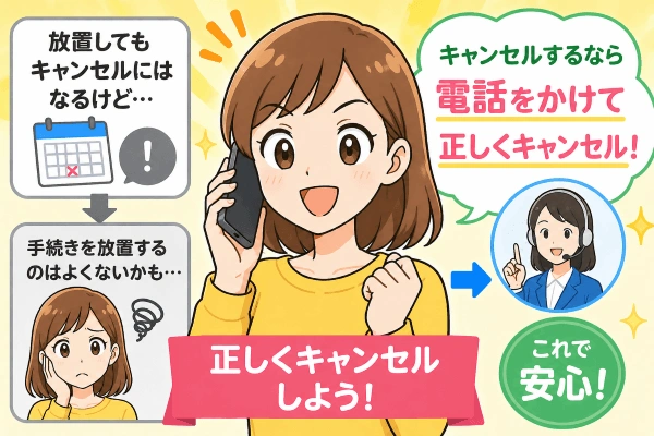 手続きを無視して放っておくキャンセル方法を避けるべき理由
