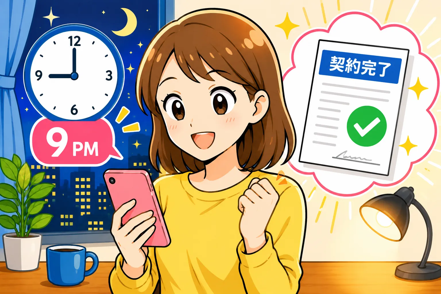 夜間申込で当日中に借りるための段取り