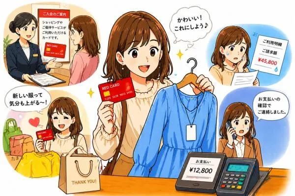 丸井の赤いカードで手軽に服が買えた