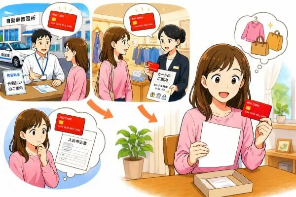 丸井の赤いカードは作る方法が多かった