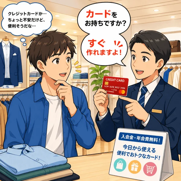 丸井の赤いカードの勧誘例