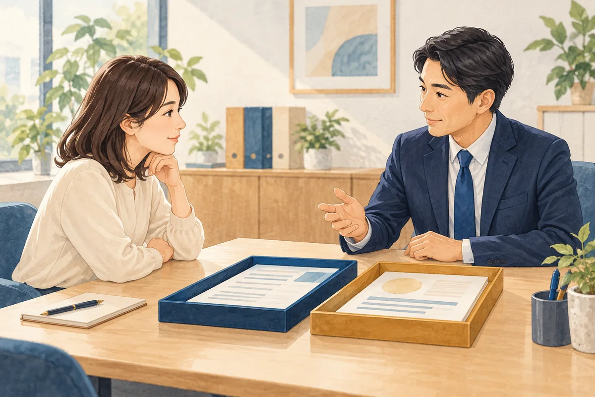 正規の相談窓口で確認する記録と申告内容を分けるイラスト
