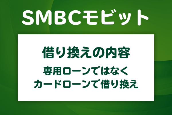 SMBCモビットではカードローンを使った借り換えができる