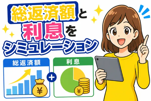 返済期間別の総返済額と利息シミュレーション