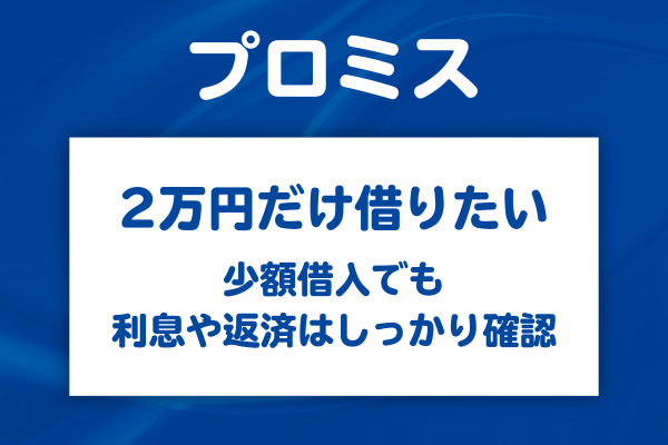 プロミスは2万円だけでも借りられる?2万円を借りる場合の金利や利息と返済額