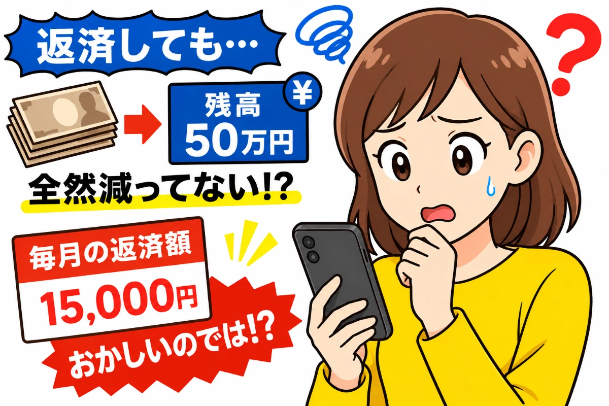 プロミスの返済額がおかしい?返済しても残高が減っていかない