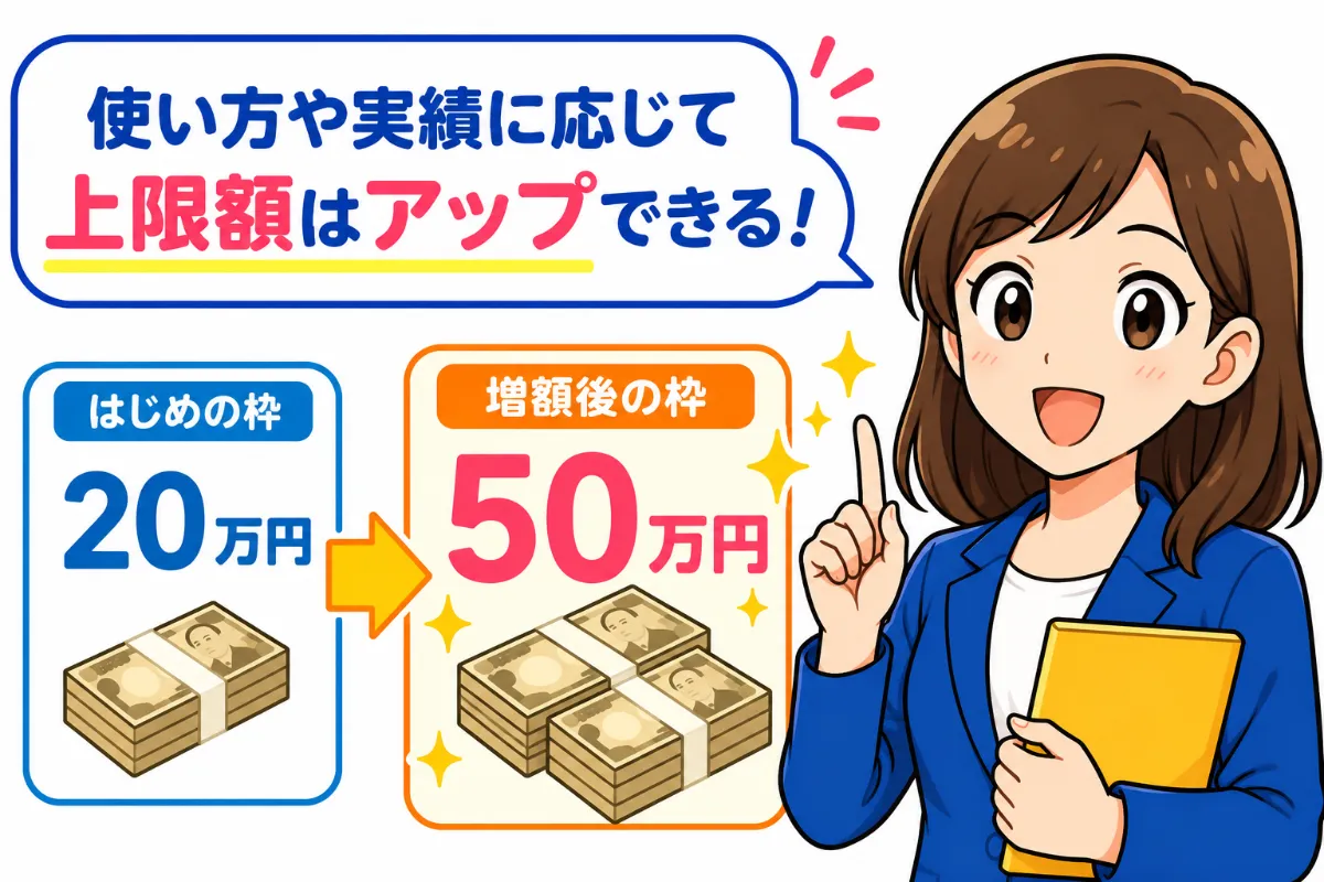 限度額の増額ができれば初回限度額よりも大きな金額が借りられる