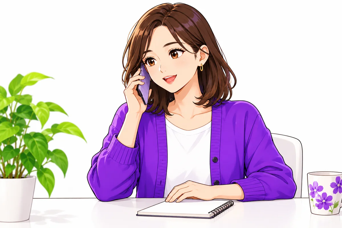 不要な営業案内について電話で相談する女性