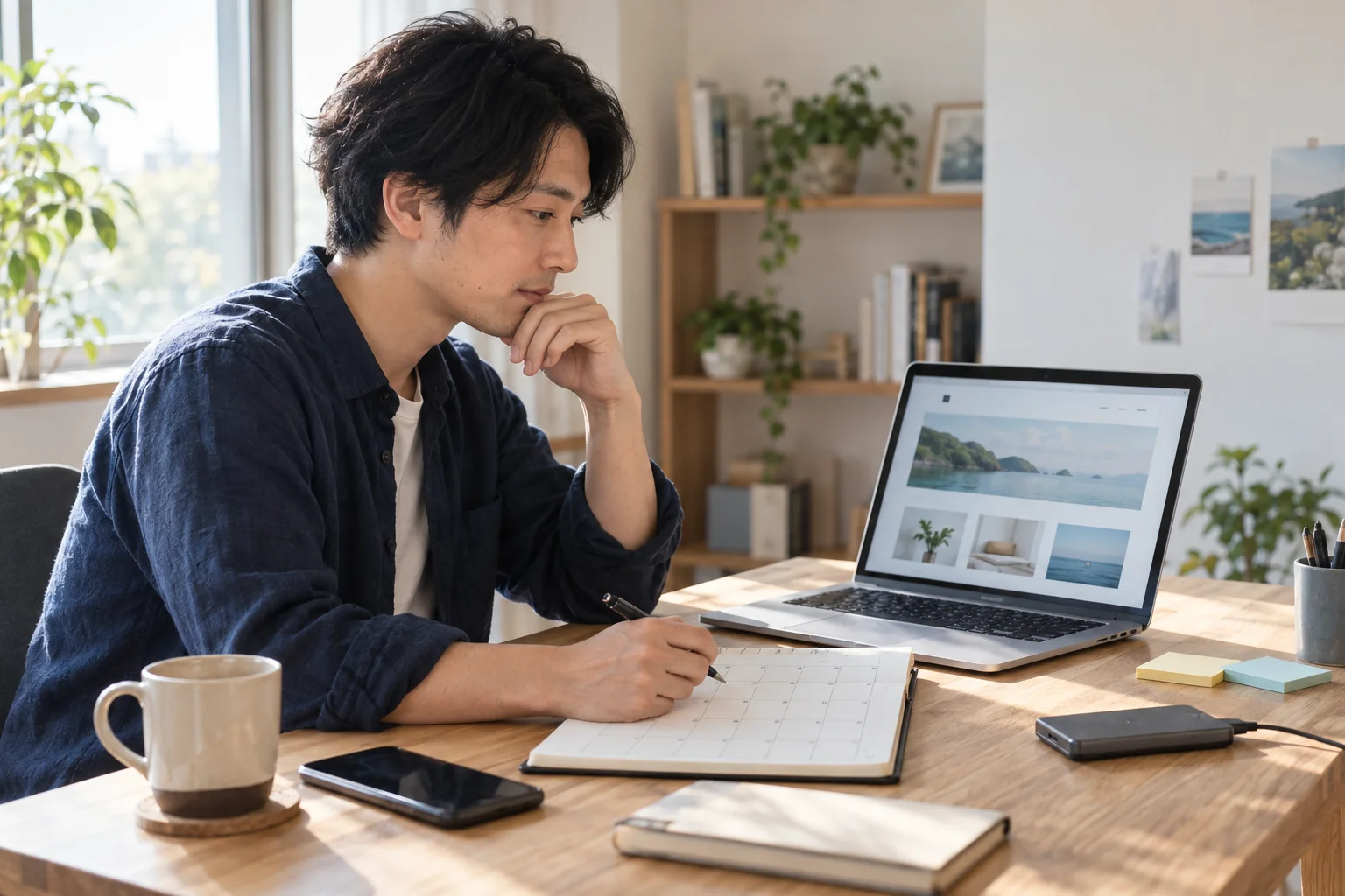 1か月だけ運営するWordPressサイトの予定をカレンダーで確認する様子